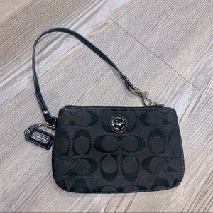 Coach Black on Black Wristlet